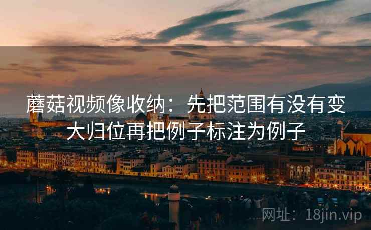 蘑菇视频像收纳：先把范围有没有变大归位再把例子标注为例子