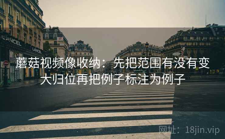 蘑菇视频像收纳：先把范围有没有变大归位再把例子标注为例子