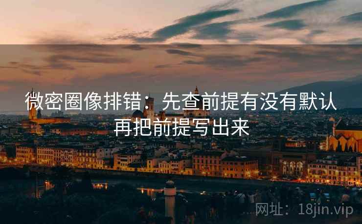 微密圈像排错：先查前提有没有默认再把前提写出来